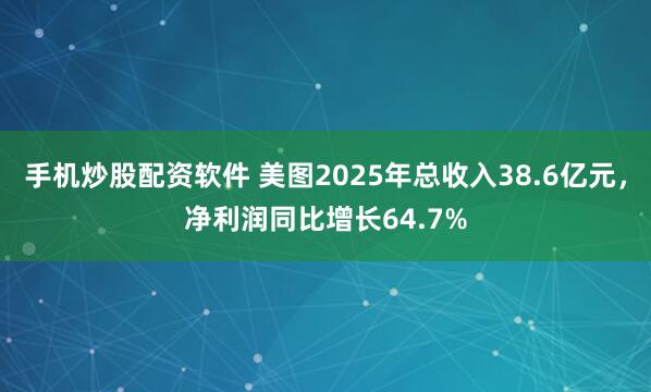 手机炒股配资软件 美图2025年总收入38.6亿元，净利润同比增长64.7%